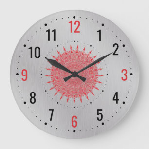 Antiquitätendekor aus Silbermetall - Vintag grau Große Wanduhr