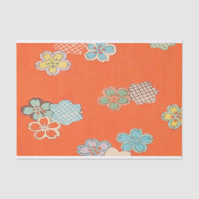 Antiquitätendesign - Blume-Papiertücher Seidenpapier (Vorderseite)