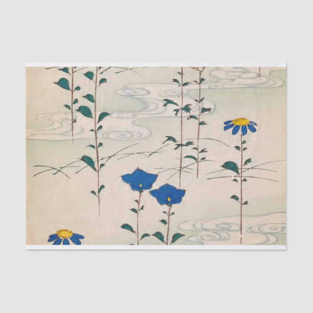 Antiquitätendesign - Blume-Papiertücher Seidenpapier (Vorderseite)