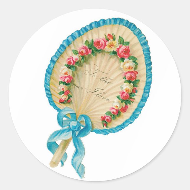 Antiquitätenfan der Valentinischen Blume Runder Aufkleber (Vorderseite)