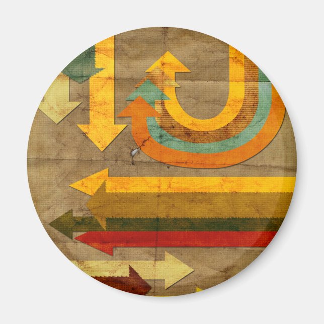 Antiquitätenfarbene Pfeile formen altes Papier Magnet (Vorne)