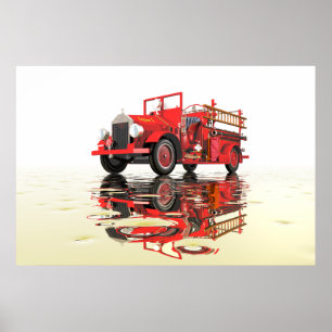 Antiquitätenfeuer-Motor Poster