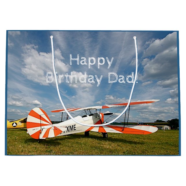 Antiquitätenflugzeug-Biplane Große Geschenktüte (Vorderseite)