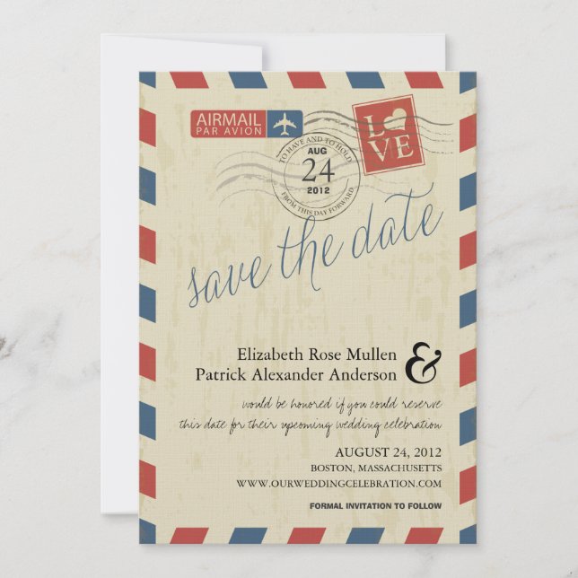 Antiquitätenflugzeug Save the Date (Vorderseite)