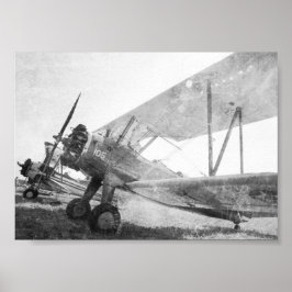 Antiquitätenflugzeuge B&W Plakatdruck Poster