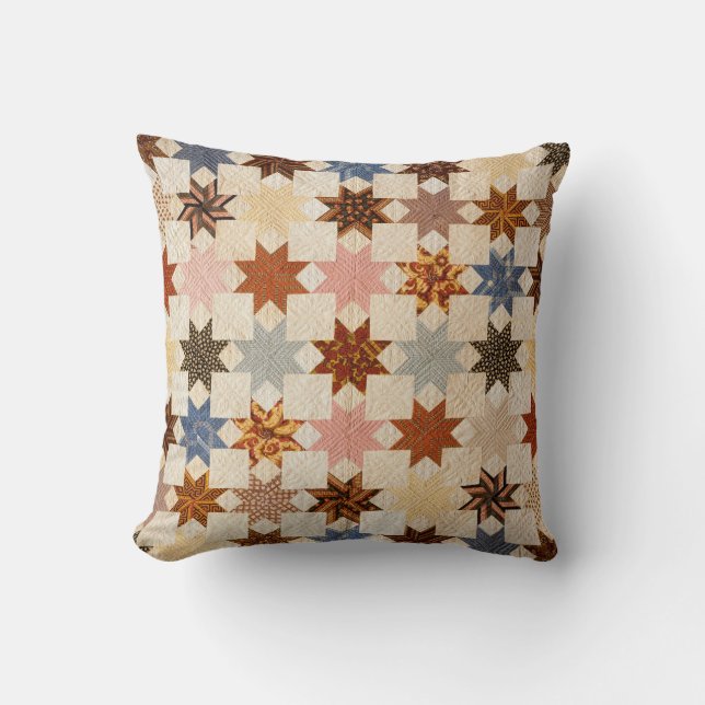 Antiquitätenfotografie | LeMoyne Star Pattern Kissen (Vorderseite)