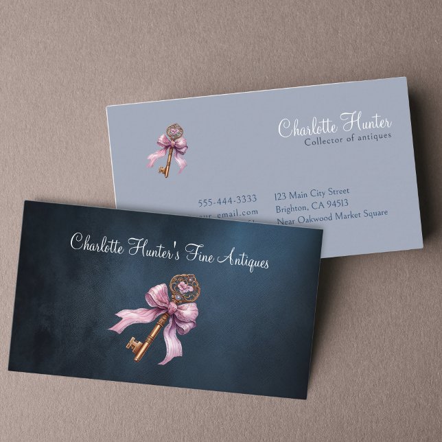 Antiquitätengeschäft, eleganter Vintager Messingsc Visitenkarte (Von Creator hochgeladen)