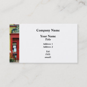 Antiquitätengeschäft mit zwei Stühlen Visitenkarte