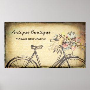 Antiquitätengeschäft Vintage Restaurierung Blumenr Poster