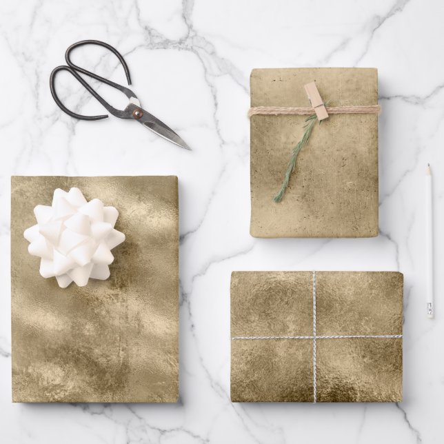Antiquitätengold Geschenkpapier Set (Vorderseite)