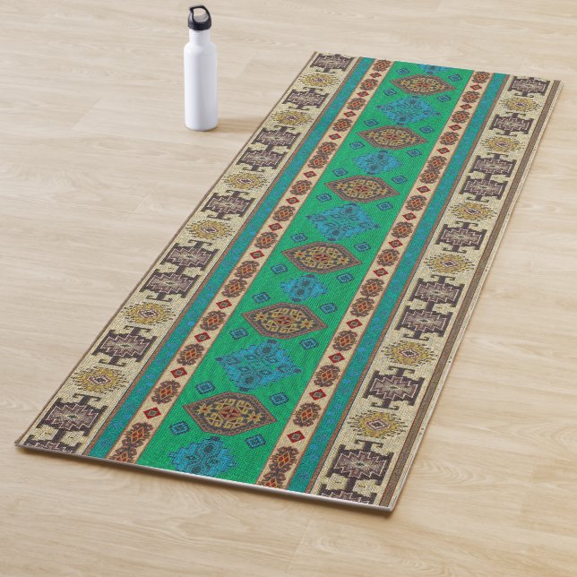 Antiquitätengrün Türkisch Ottoman Kilim Rug Yogamatte (Beispiel)