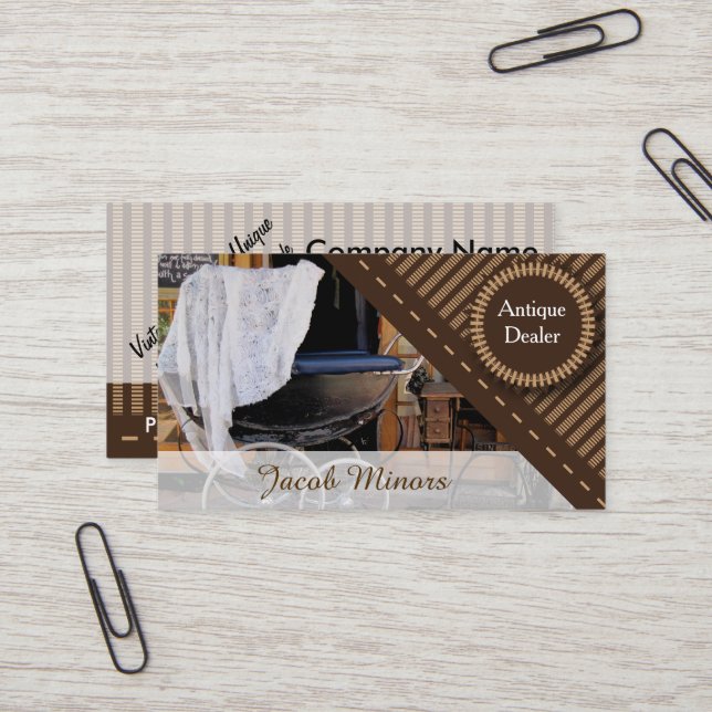 Antiquitätenhändler / Shop Visitenkarte (Vorderseite/Rückseite Beispiel)