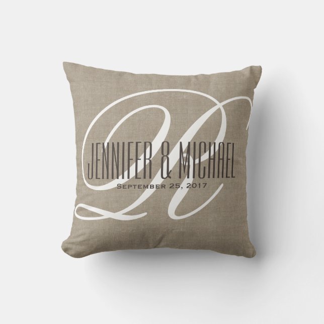 Antiquitätenhandtasche mit weißer Monogramm Kissen (Vorderseite)