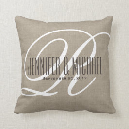 Antiquitätenhandtasche mit weißer Monogramm Kissen