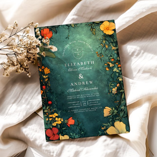 Antiquitätenhochzeit im Blumenstil Einladung (Von Creator hochgeladen)