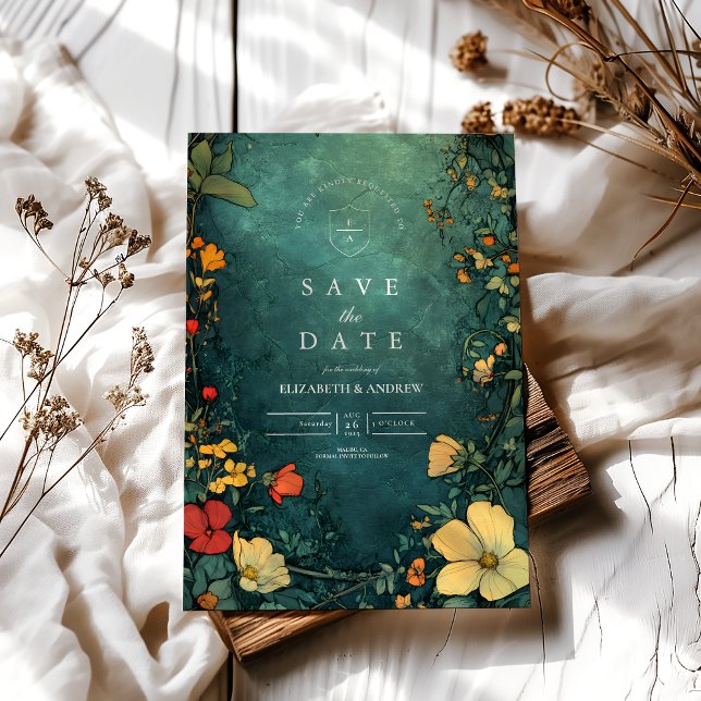 Antiquitätenhochzeit im Blumenstil Save The Date (Von Creator hochgeladen)