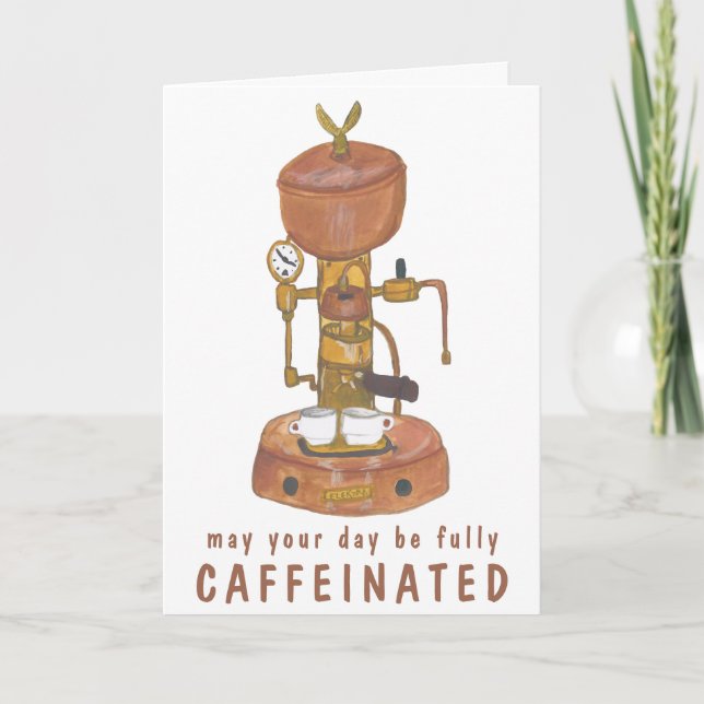 Antiquitätenkaffee Espresso-Kaffeemaschine KURZ -  Karte (Vorderseite)