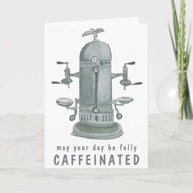 Antiquitätenkaffee Espresso-Kaffeemaschine KURZ -  Karte (Vorderseite)