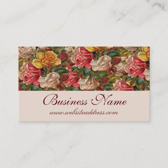 Antiquitätenkarten für Vintage Themenbereiche Rose Visitenkarte (Vorderseite)