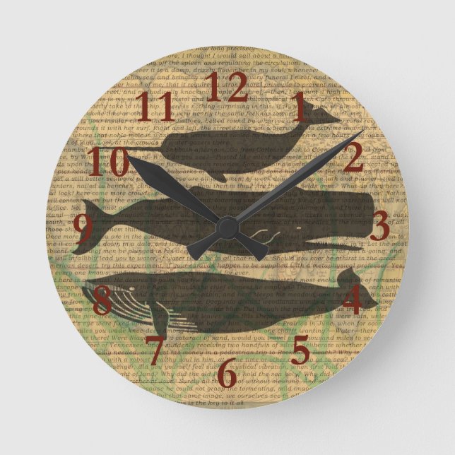 Antiquitätenleben im Wald Runde Wanduhr (Vorderseite)