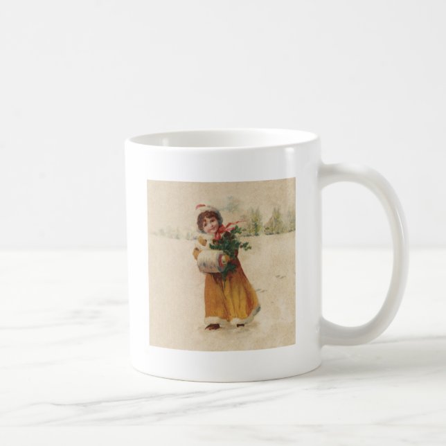 Antiquitätenmädchen Winterkind Kaffeetasse (Rechts)