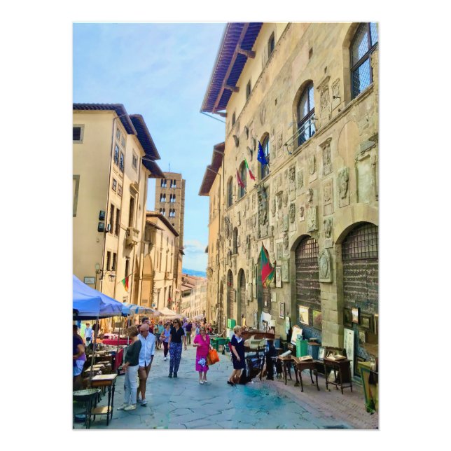Antiquitätenmarkt Arezzo, Italien Fotodruck (Vorne)