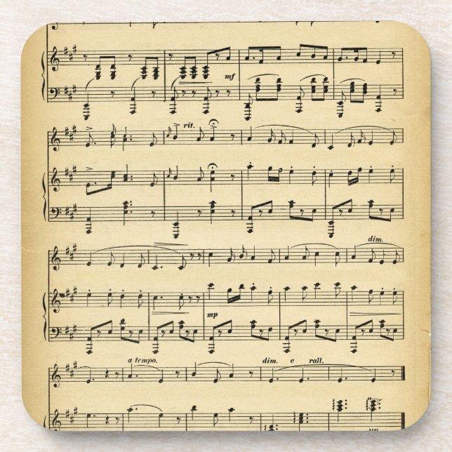 Antiquitätenmusik Getränkeuntersetzer (Vorderseite)