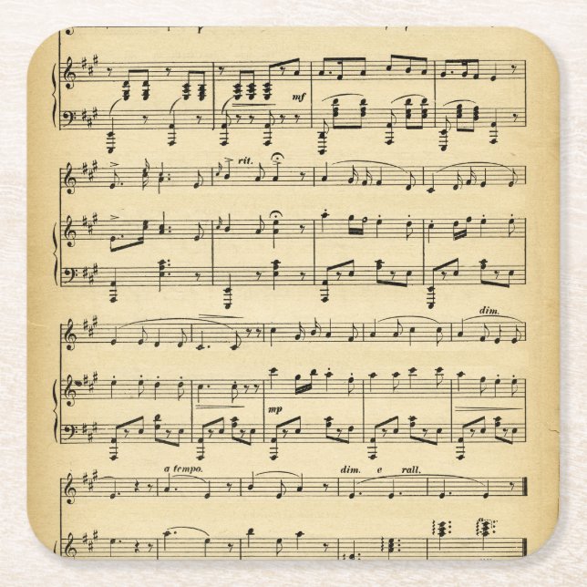 Antiquitätenmusik Rechteckiger Pappuntersetzer (Vorderseite)