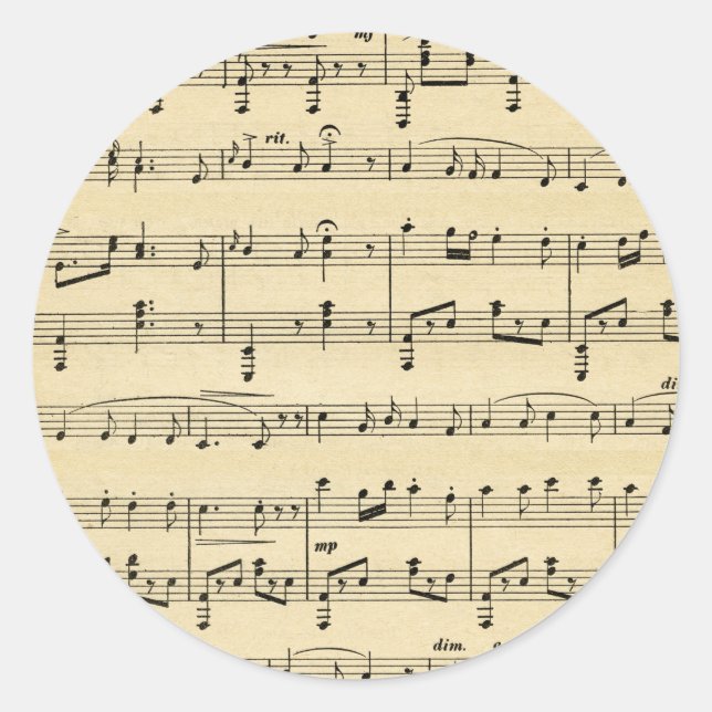 Antiquitätenmusik Runder Aufkleber (Vorderseite)