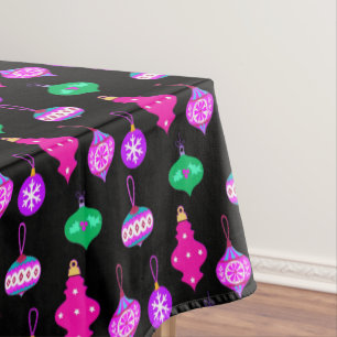 Antiquitätenmuster in Rosa, Aquamarin und Schwarz Tischdecke