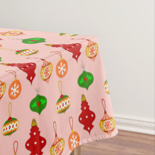 Antiquitätenmuster in Rot, Grün und Rosa Tischdecke