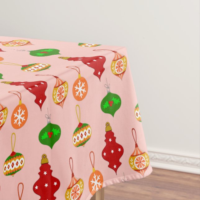 Antiquitätenmuster in Rot, Grün und Rosa Tischdecke (Beispiel)