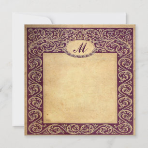 Antiquitätenpapier für Lila Monogramm