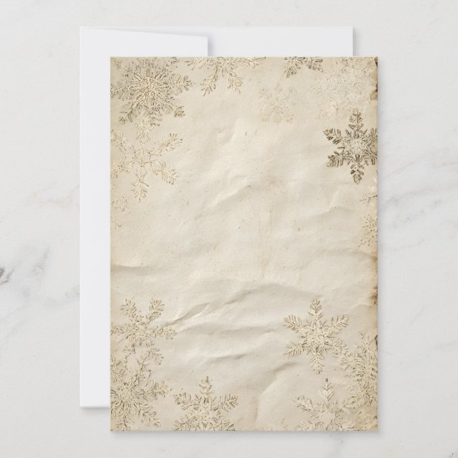 Antiquitätenpapier mit subtilen Gold Geblüht Einladung (Vorderseite)