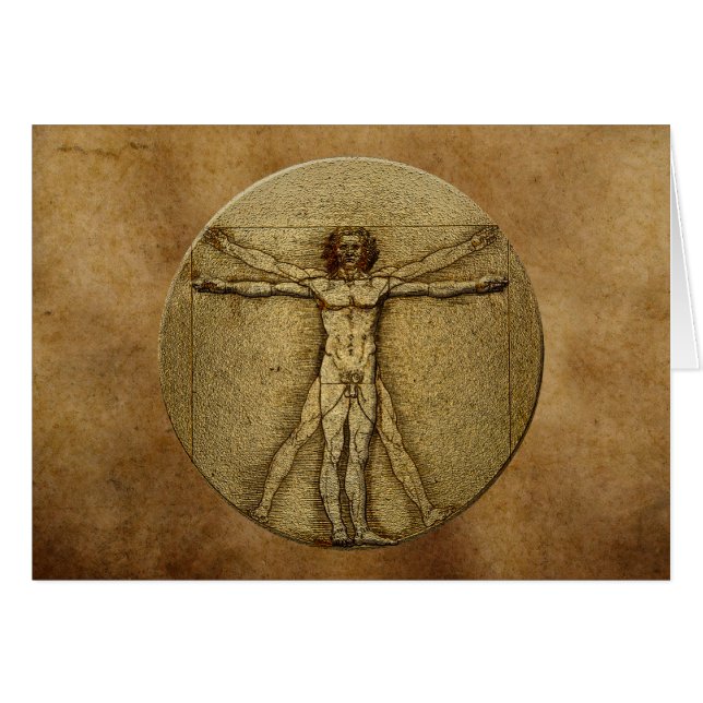 Antiquitätenpapier & Vitruvian Man by Da Vinci Car (Vorderseite (Horizontal))