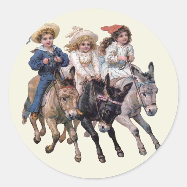 Antiquitätenpony Kunst Runder Aufkleber (Vorderseite)