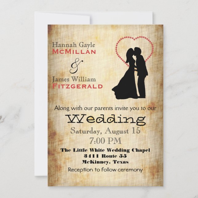Antiquitätenposter für Hochzeiten Einladung (Vorderseite)
