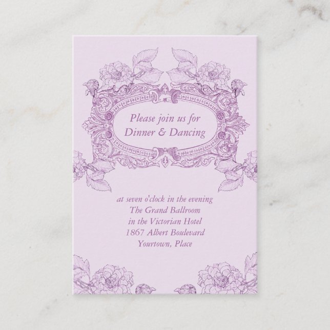 Antiquitätenrahmen Lilac Hochzeitskarte Begleitkarte (Vorderseite)