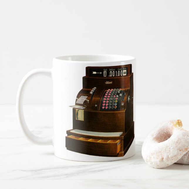 Antiquitätenregister, Vintages Einzelhandelsgeschä Kaffeetasse (Mit Donut)