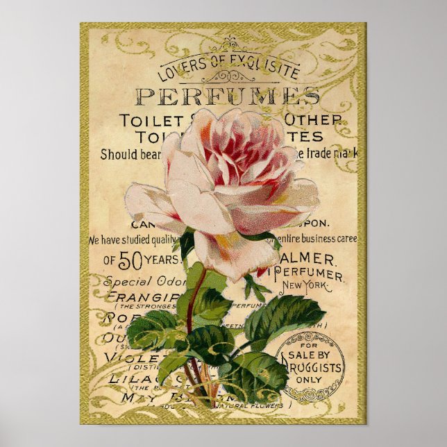 Antiquitätenrosen Parfüm Poster (Vorne)