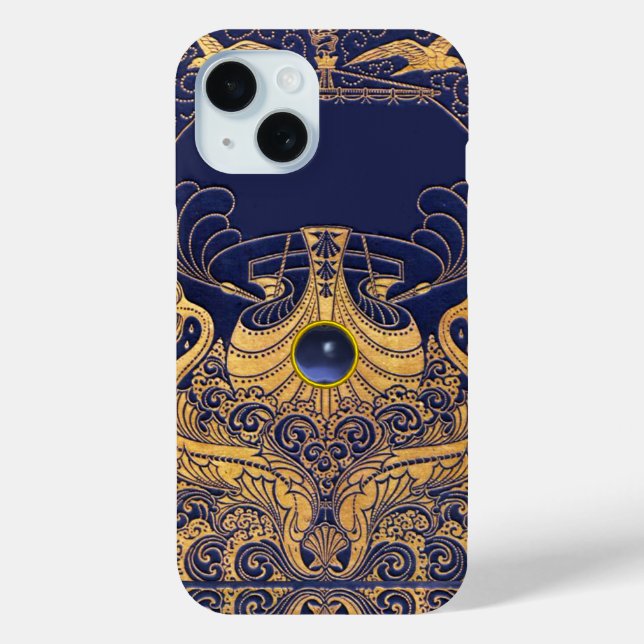 Antiquitätenschiff, Delphine, Gold, nautisch, Mari Case-Mate iPhone Hülle (Rückseite)