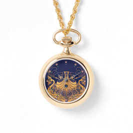 Antiquitätenschiff, Delphine, Gold, Navy Blue Naut Armbanduhr
