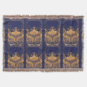 Antiquitätenschiff, Delphine, Gold, Navy Blue Naut Decke