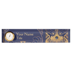 Antiquitätenschiff, Delphine, Gold, Navy Blue Naut Namensplakette