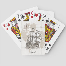Antiquitätenschiff mit Name Spielkarten