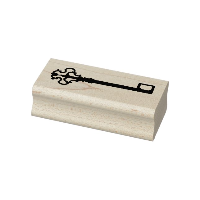 Antiquitätenschlüssel Briefmarke aus Holz Gummistempel (Stempel)