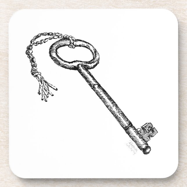 Antiquitätenschlüssel Getränkeuntersetzer (Vorderseite)