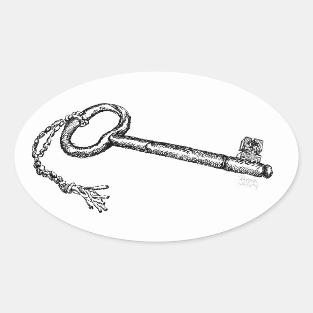 Antiquitätenschlüssel Ovaler Aufkleber (Vorderseite)