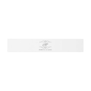 Antiquitätensilber Geblüht Monogramm-Bauchband Einladungsbanderole