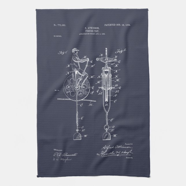 Antiquitätenspielzeug 1904 Zeichnend Patent Geschirrtuch (Vertikal)